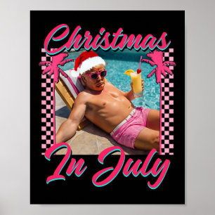 Poster Natal Em Julho Trump Engraçado Relaxando Papai Noe