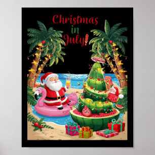 Poster Natal Em Julho Watermelon Xmas Tree Papais noeis B