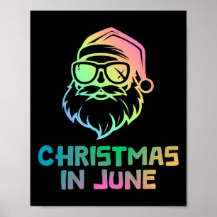 Poster Natal Em Junho Com Papais noeis Feriados De Verão