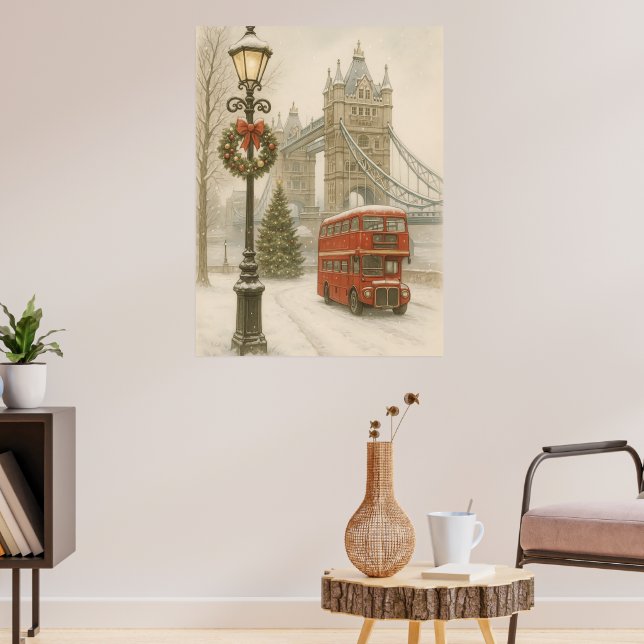 Poster Natal em Londres Presente para Viajante | Feriado (Sala de Estar 3)