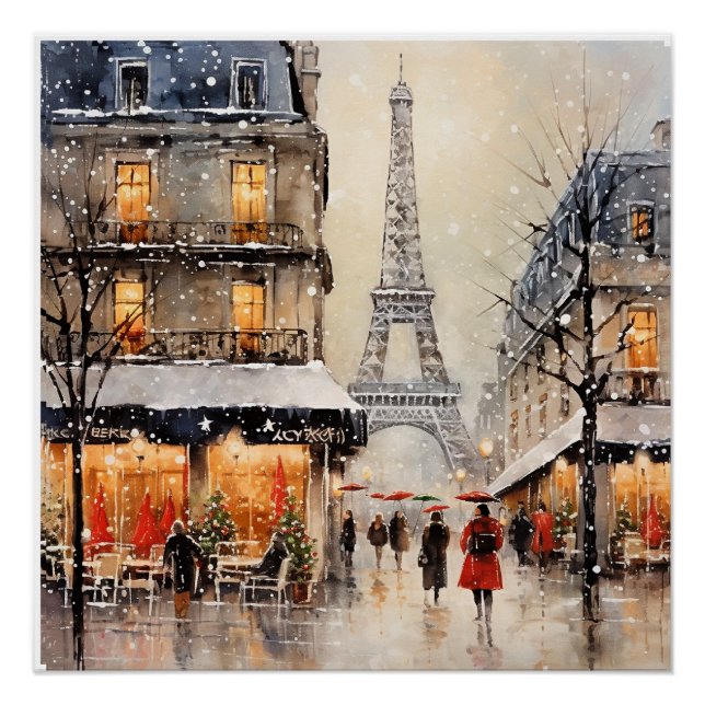 Póster Natal em Paris,  (Frente)