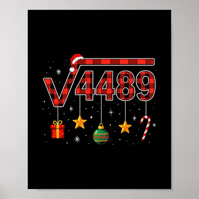 Poster Natal engraçado 6 7 Seis Sete Meme Raiz quadrada 4 (Frente)