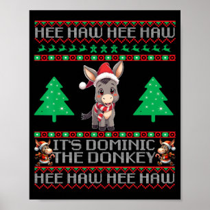 Poster Natal engraçado burro de Natal italiano Dominic T