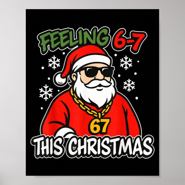 Poster Natal engraçado crianças 6-7 67 Seis Sete Meme Men (Frente)