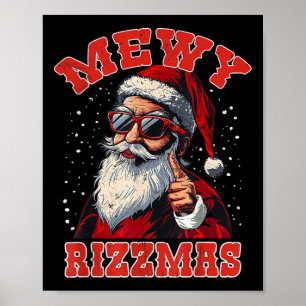 Poster Natal Engraçado do Papai Noel Miando Rizz dos Home