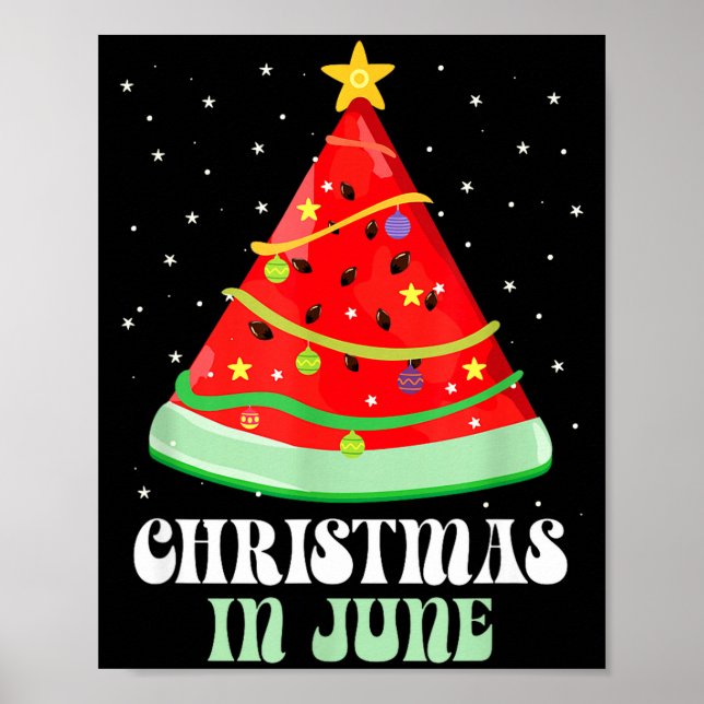 Poster Natal engraçado em junho _ árvore de melancia _ ve (Frente)