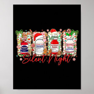 Poster Natal Engraçado Enfermeira Noite Silenciosa Humor
