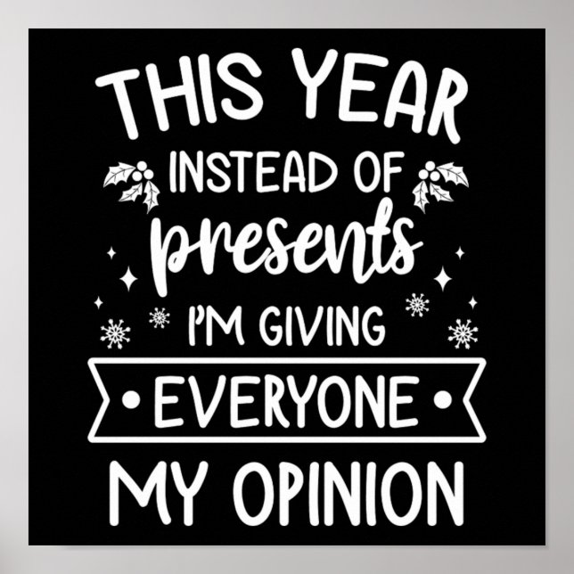 Poster Natal Engraçado Feriado Dizendo Engraçado Presente (Frente)