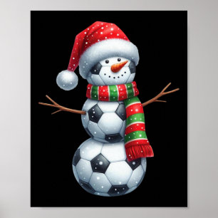 Poster Natal Engraçado Futebol Bylls Boneco de Neve