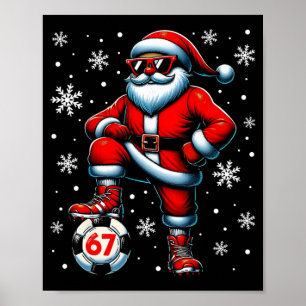 Poster Natal engraçado futebol legal Papai Noel 6 7 Meme 