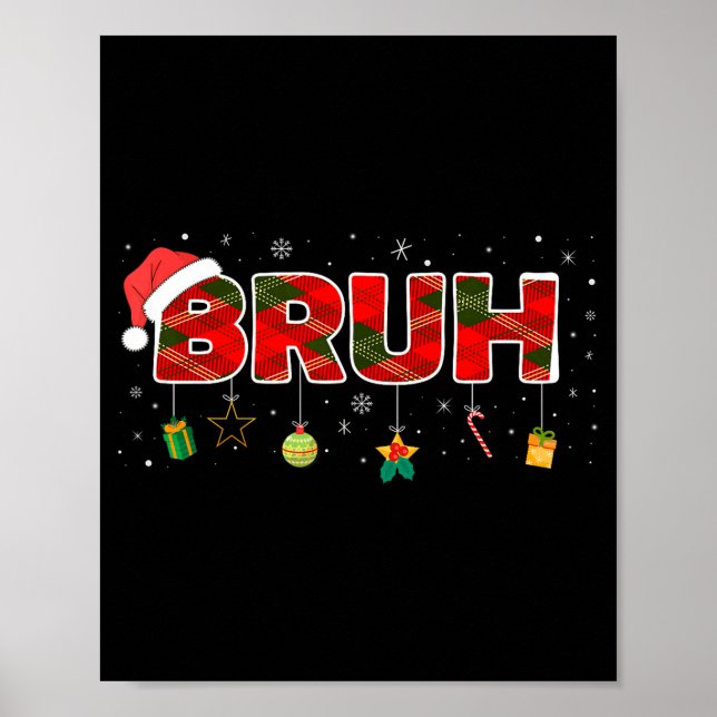 Poster Natal Engraçado Plaid Vermelho Adolescentes Menino (Frente)