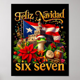 Poster Natal Espanhol Engraçado Porto Rico Boricua Coqui 