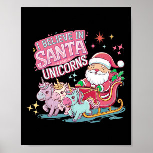 Poster Natal Eu Acredito Em Papais noeis E Unicórnios Eng