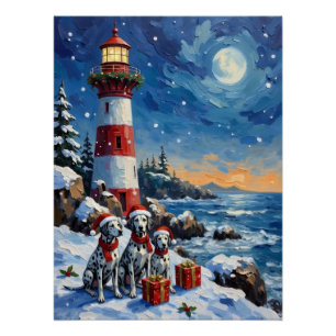 Póster Natal Farol de Natal Dalmata