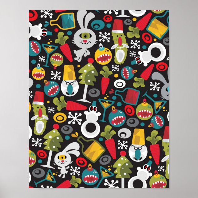 Poster Natal feio e Feliz ano novo (Frente)