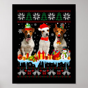 Poster Natal Feio Jack Russell Terrier Dog Papais noeis X