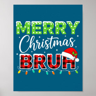 Poster Natal Feliz Natal Bruh Xadrez de Búfalo Papai Noel