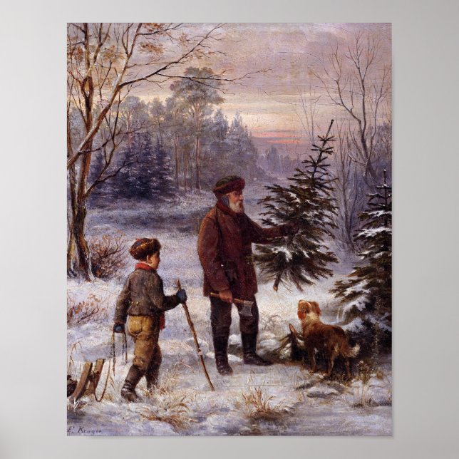 Poster Natal Franz Krüger Árvore de Natal Neve (Frente)