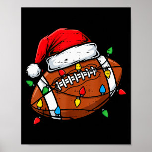 Poster Natal Futebol Americano Papai Noel Engraçado Xmas