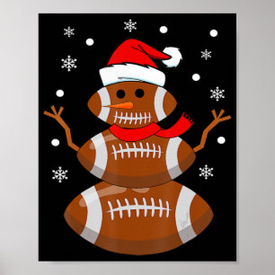 Poster Natal Futebol Snowman Crianças Natal