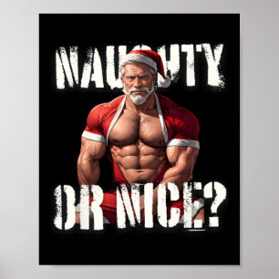 Poster Natal Gay Másculo Papai Urso Bonito Santa Orgulho