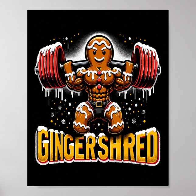 Poster Natal Gingershred Funny Gingerbre (Frente)