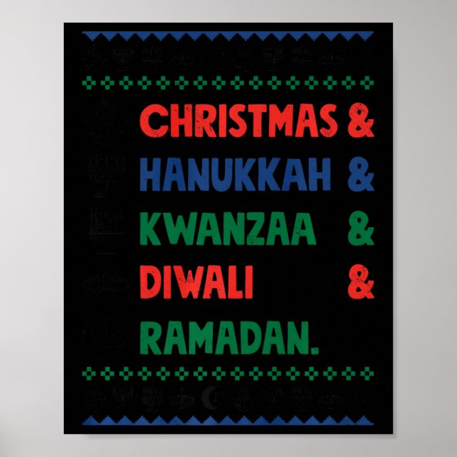 Poster Natal Hanukkah Kwanzaa Diwali Ramadan Funny Ug (Frente)