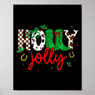 Poster Natal Holly Jolly Coquette Natal Ocidental Cowboy
