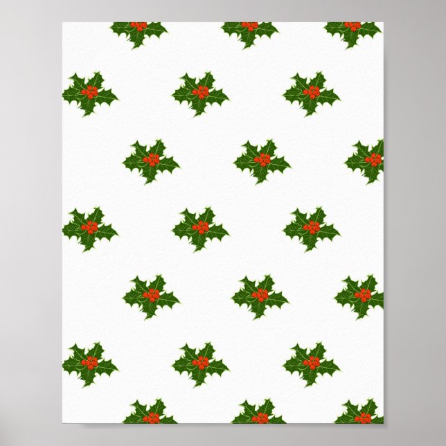 Poster Natal Holly Pattern (Frente)