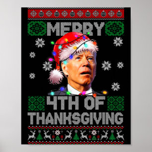 Poster Natal Joe Biden Feliz 4 De Ação De Graças Feio Chr