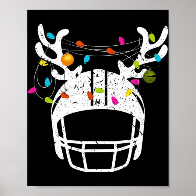 Poster Natal Lights Futebol Helmet Divertimento Xmas (Frente)