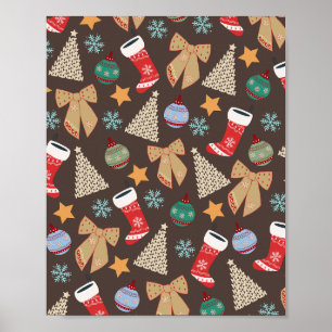 Poster Natal Marrom Fofo
