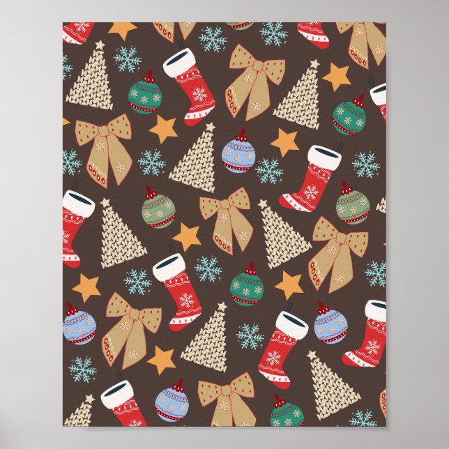 Poster Natal Marrom Fofo (Frente)