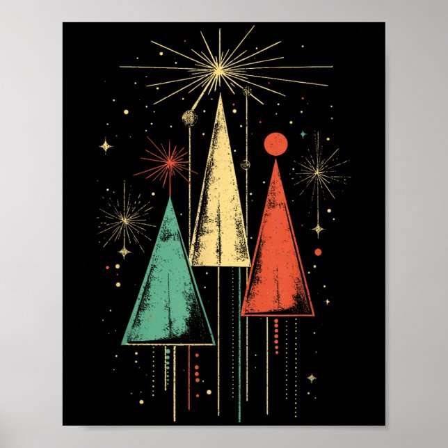 Poster Natal Moderno de Meados do Século (Frente)