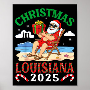 Poster Natal na Louisiana 2025 Papai Noel Praia Lounge Ho