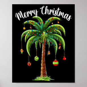 Poster Natal Palm Xmas Tree Tropical Beach Hawaii Wom