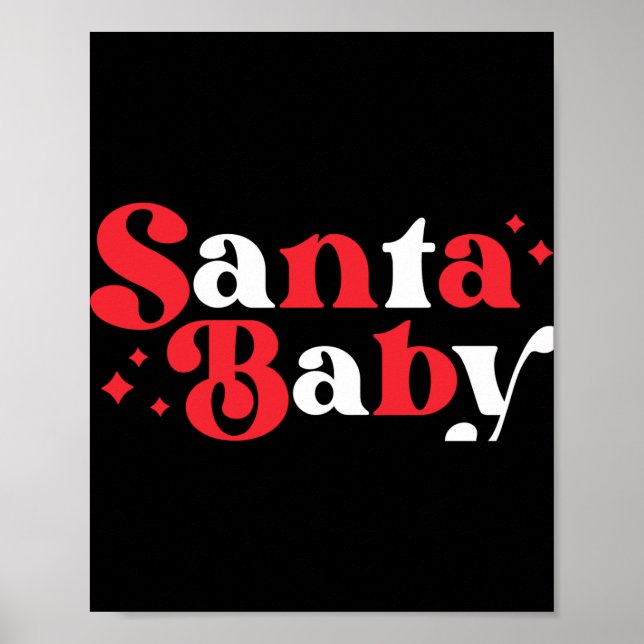 Poster Natal Papai Noel Bebê Fofo Moderno Script Tygraphy (Frente)