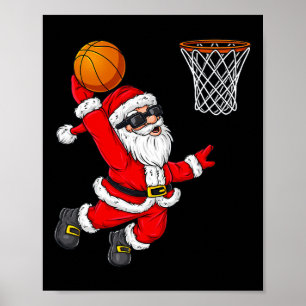 Poster Natal Papai Noel Dunking A Bysketbyll Boys Ki