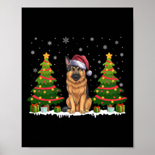 Poster Natal para Papais noeis de Cachorro German shepher