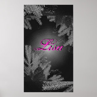 Póster Natal Poinsettia Black E Cinzas Lisa I