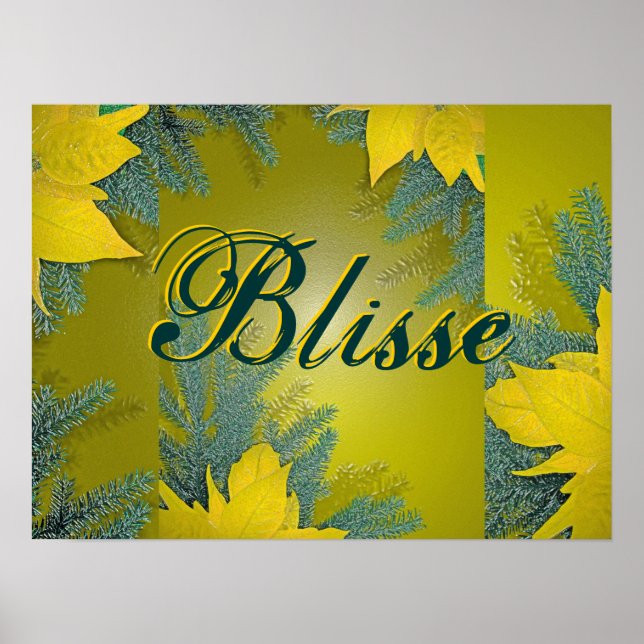 Poster Natal Poinsettia Dourada Blisse (Frente)