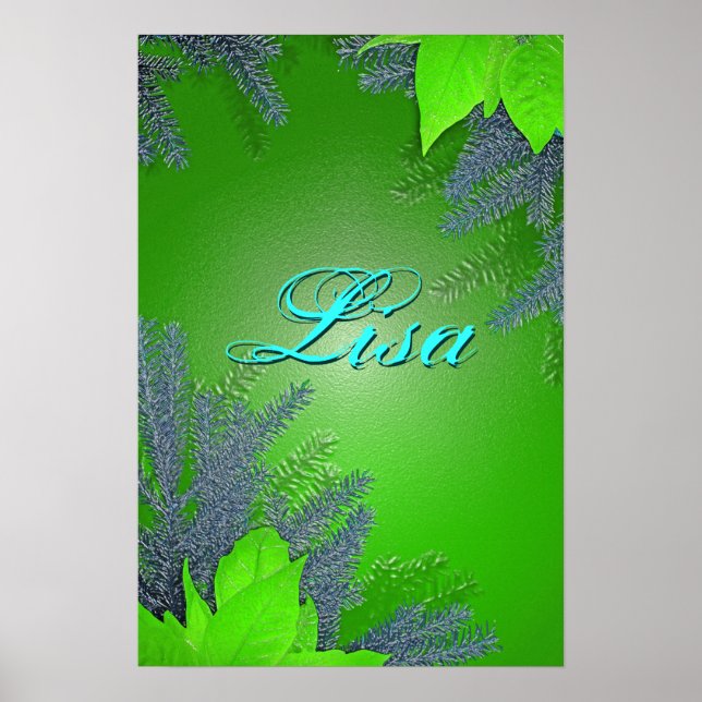 Poster Natal Poinsettia Green Lisa III (Frente)