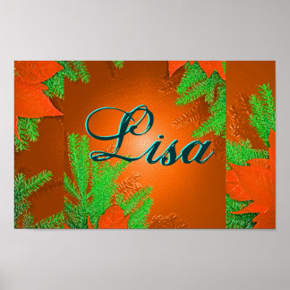 Póster Natal Poinsettia Orange Delight Lisa II