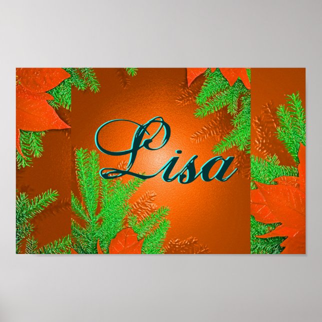 Póster Natal Poinsettia Orange Delight Lisa II (Frente)