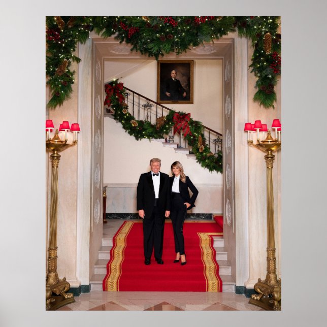 Poster Natal: Presidente Donald Trump e Melania (Frente)