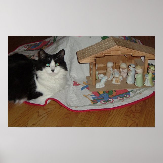 Póster Natal preto e branco (Frente)