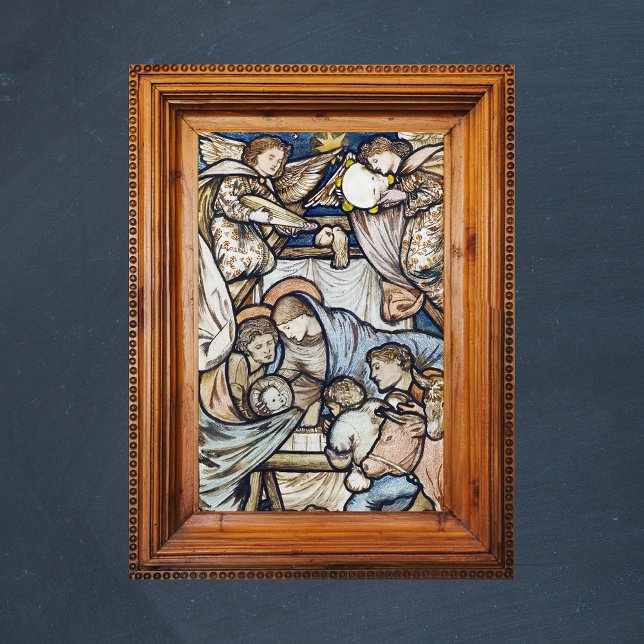 Poster Natal Religioso Cristão Natividade Burne-Jones (Religious Christian Catholic Christmas Nativity Scene by Burne-Jones Poster Zoom)