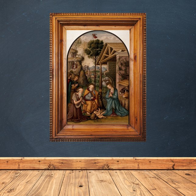 Poster Natal religioso Cristo (Vintage Religious Christian Catholic Christmas Nativity Scene Manger Bethlehem Painting Poster)