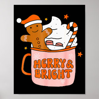 Poster Natal Retro Groovy Alegre E Brilhante Gingerbread