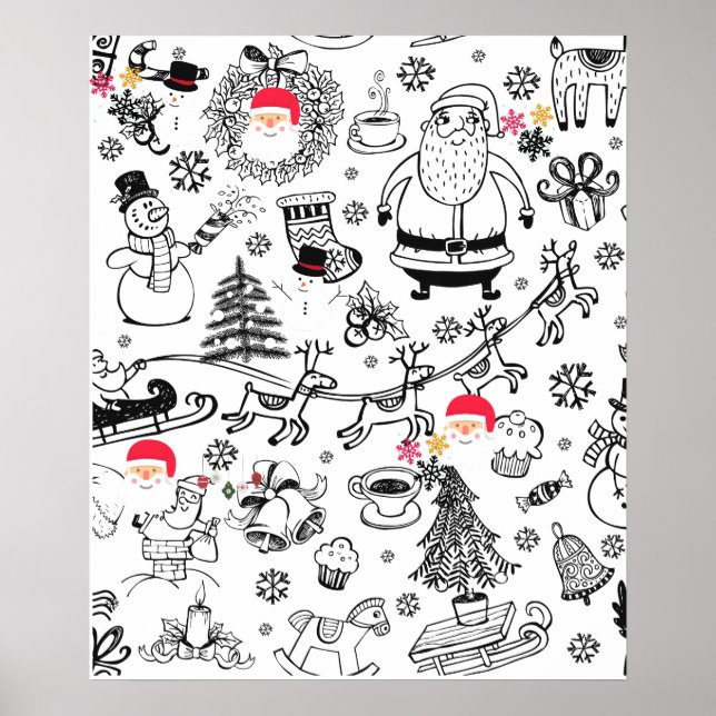 Poster Natal retrô Papai Noel (Frente)
